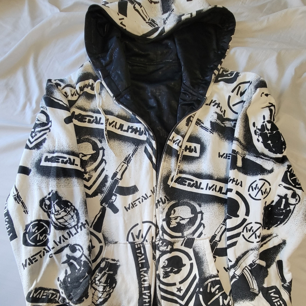 Metal Mulisha Black and White Graphic Hoodie